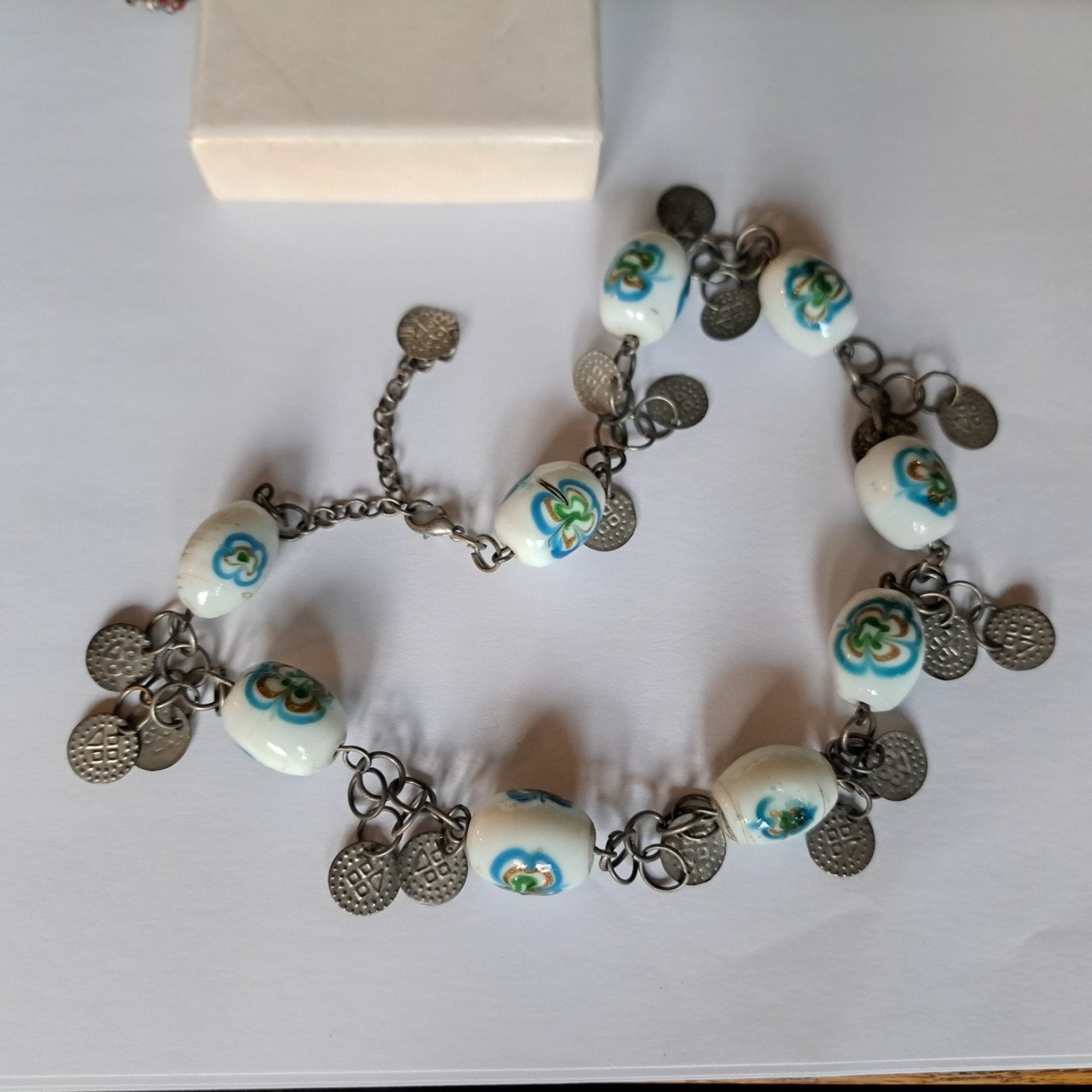 Ketting glas kralen millefiori, Verzenden, Overige materialen