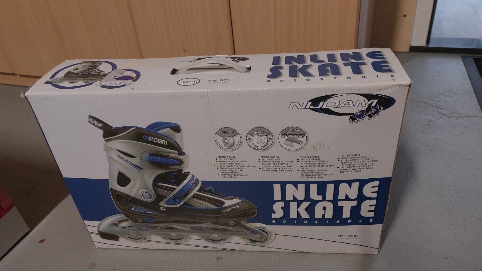 Nijdam Inline Skeelers Verstelbaar (38-41) + Beschermers, Sport en Fitness, Ophalen of Verzenden, Verstelbaar, Zo goed als nieuw