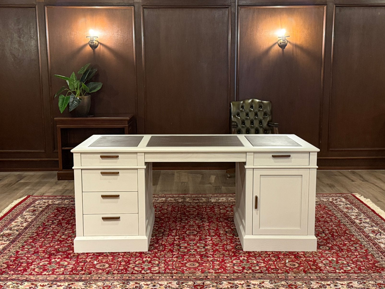 Klassiek Engels bureau (eikenhout) #694, Huis en Inrichting, Bureaus, Overige typen, Hout, 180 cm, Ophalen of Verzenden