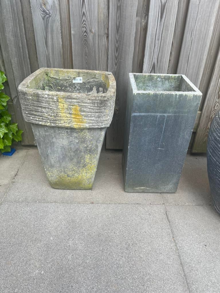 Bloempotten, Steen, Gebruikt, Vierkant, Tuin