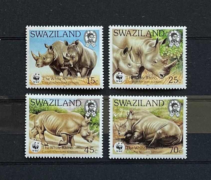 WWF WNF Swaziland 1987 Postfris Witte Neushoorn, Verzenden, Postfris, Dier of Natuur
