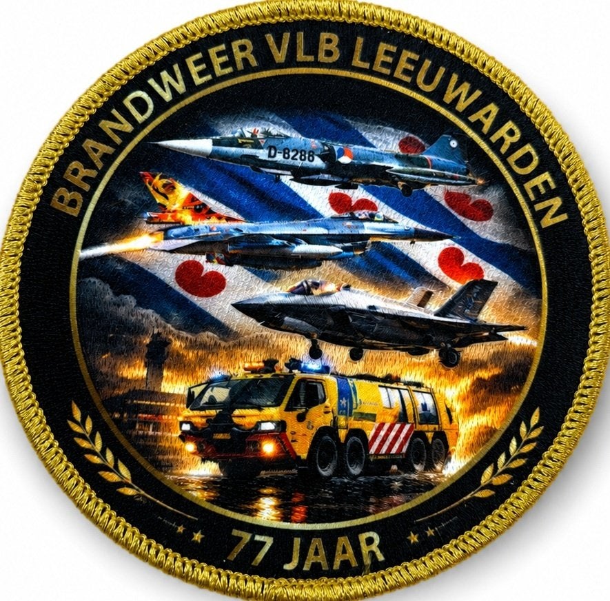 TE RUIL: Limited Edition - Brandweer Vlb Leeuwarden 77 jaar!, Ophalen of Verzenden, Luchtmacht, Nederland, Embleem of Badge