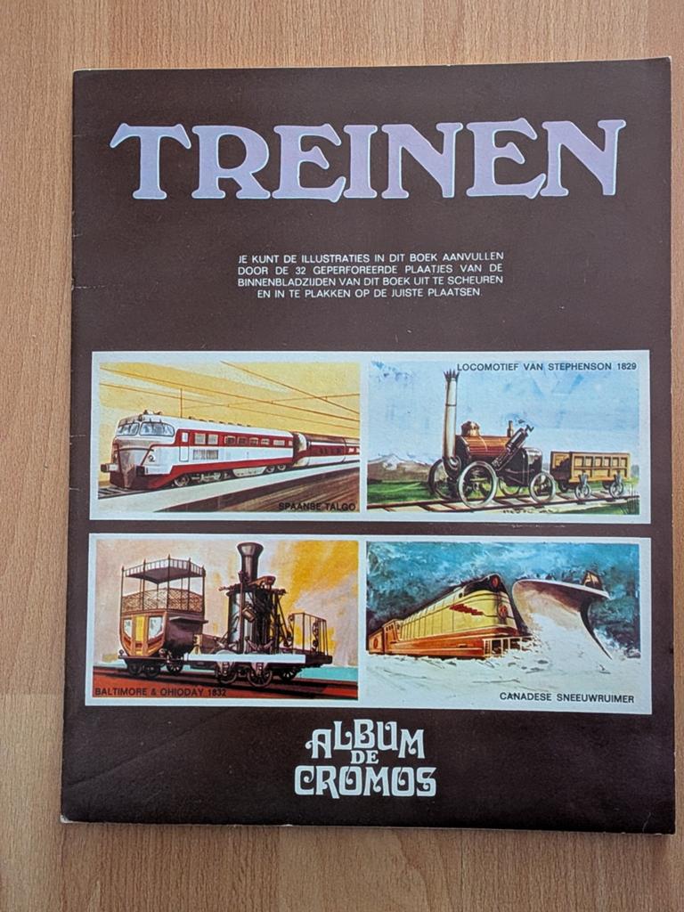 Album Cromos Treinen - Vintage Stickerboek, Ophalen of Verzenden