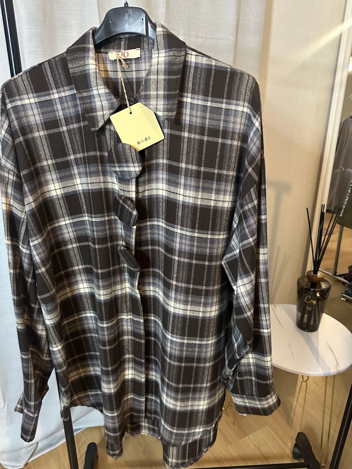 Choco blouse met rondje knoopje one size, Kleding | Dames, Ophalen of Verzenden, Nieuw, Maat 38/40 (M), Bruin