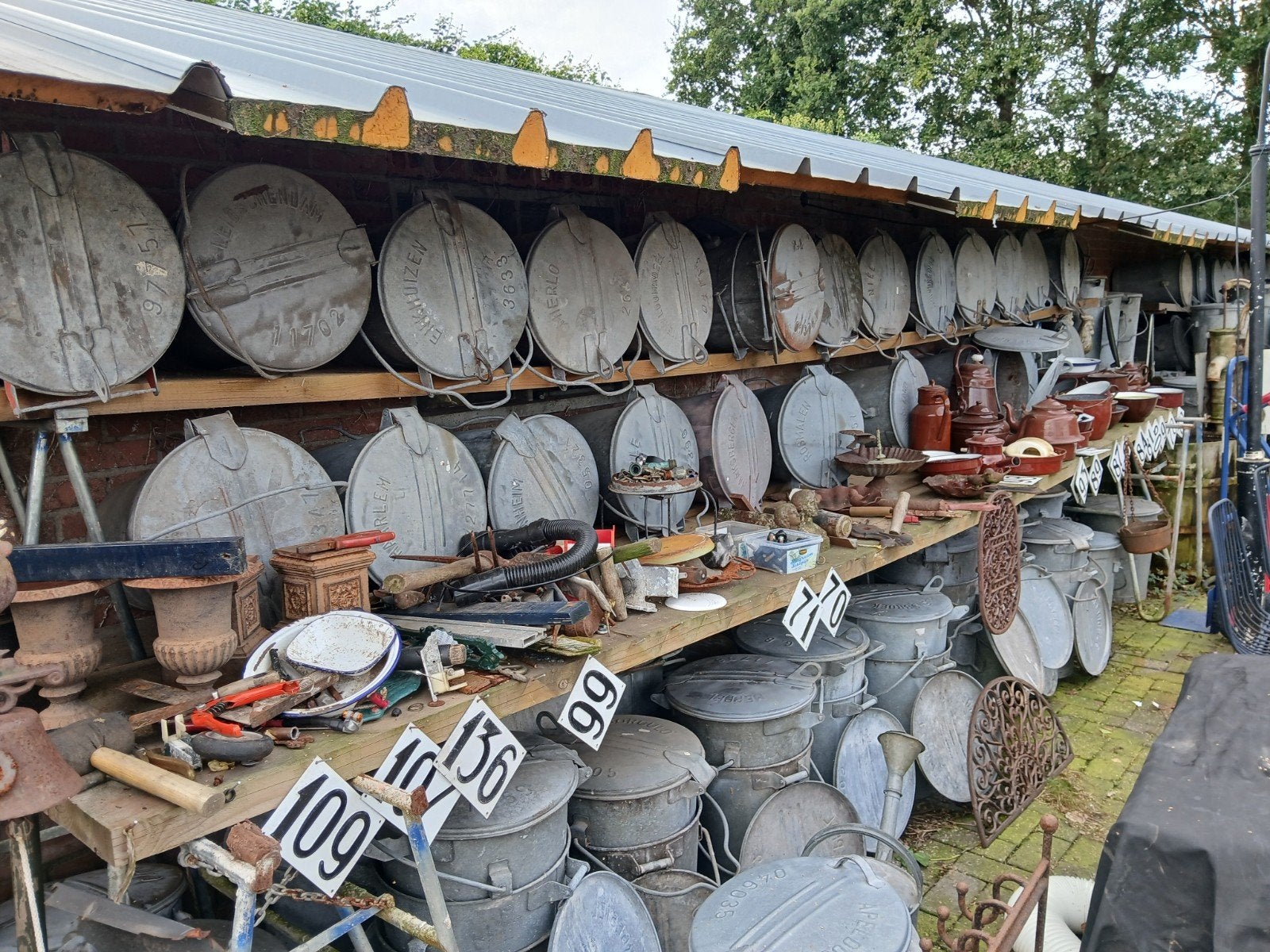 zinken vuilnisemmer, Huis en Inrichting, Woonaccessoires | Prullenbakken, Ophalen of Verzenden