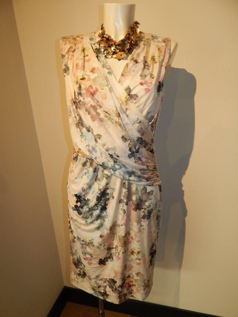 Phase Eight stretch jurk drapeer delen bloemen pastel 44, Kleding | Dames, Meerkleurig, Phase eight, Maat 42/44 (L), Ophalen of Verzenden