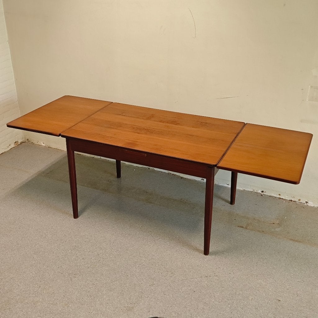 Vintage uitschuifbare eettafel, Ophalen, Gebruikt, 200 cm of meer, 50 tot 100 cm