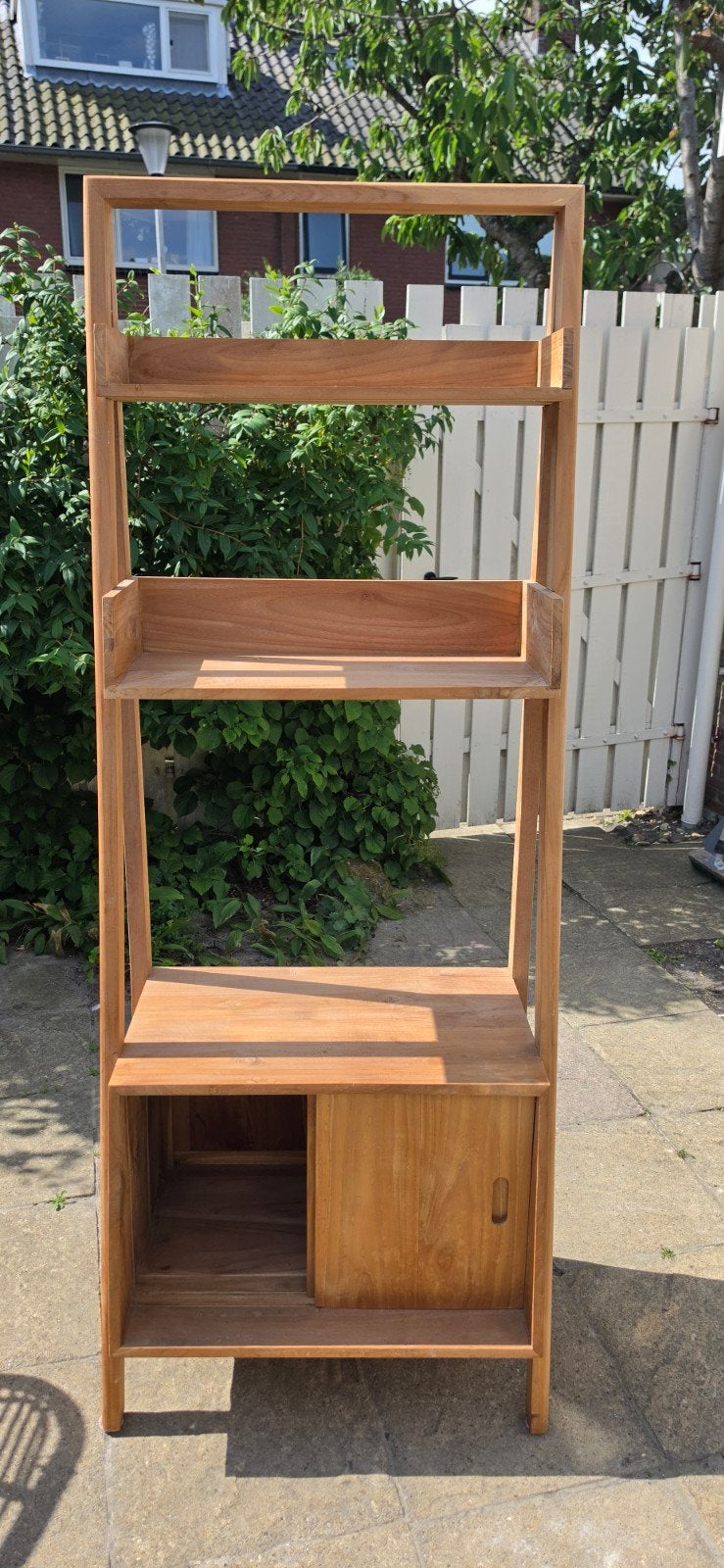 Houten Boekenkast met Opbergruimte - Teakhout, Ophalen, Modern, Scandinavisch, Teakhout, 50 tot 100 cm