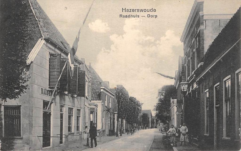 Hazerswoude Raadhuis - Dorp Dorpsstraat, Ophalen of Verzenden, 1940 tot 1960, Gelopen, Zuid-Holland