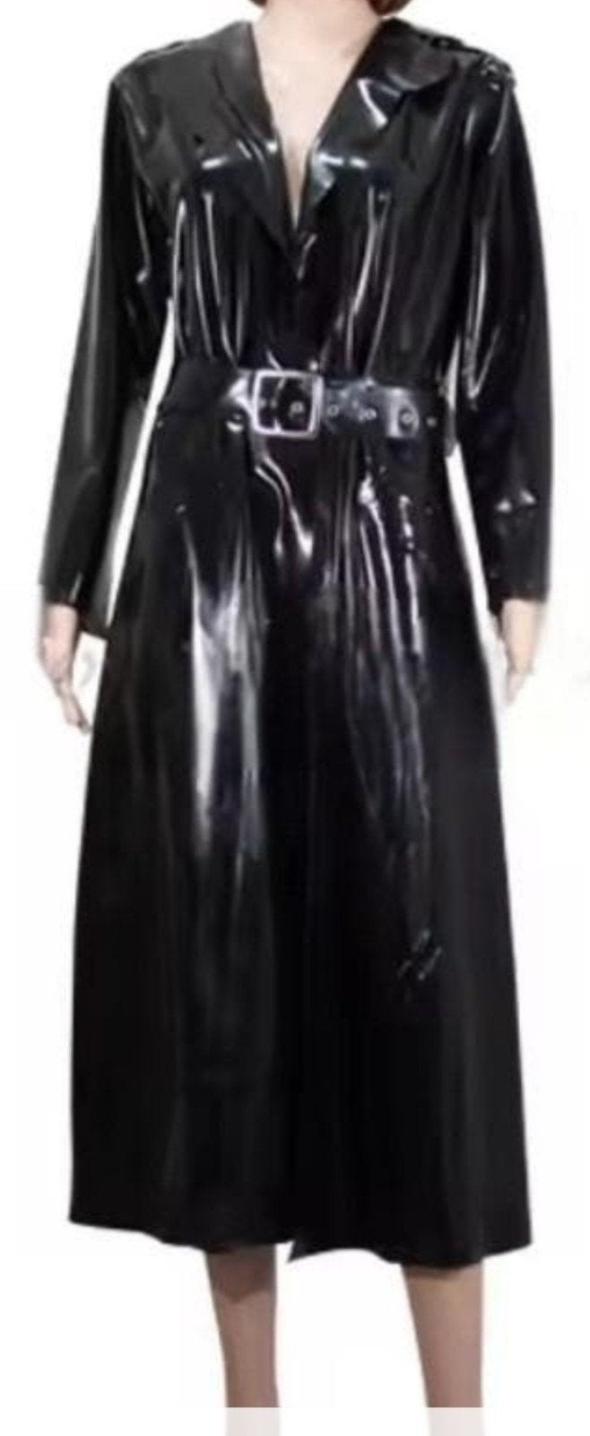 Latex trenchcoat, tm 2XL 
Latex
Dames en heren
Maat XXS tm 2, Ophalen of Verzenden, Nieuw, Zwart
