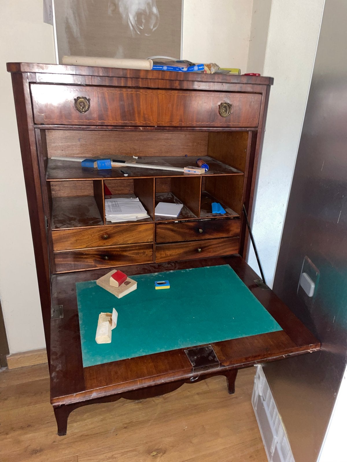 Antiek secretaire bureau met lades, Ophalen