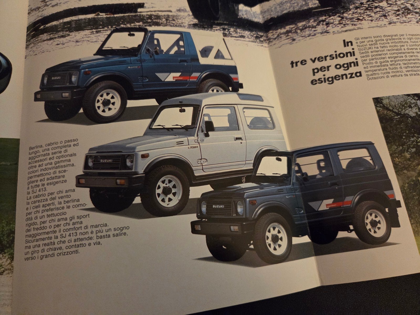 Brochure Suzuki SJ413 Italië, Ophalen of Verzenden, Zo goed als nieuw, Overige merken