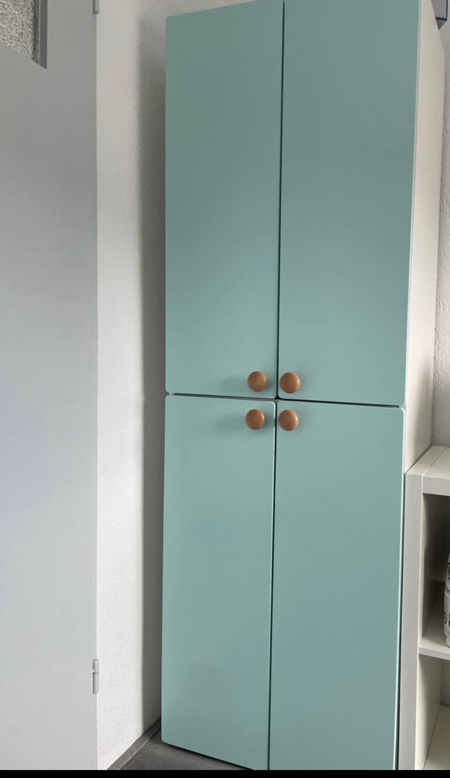 IKEA PLATSA Kast - Lichtblauw met houten knoppen, Ophalen, Gebruikt, 50 tot 100 cm, 150 tot 200 cm