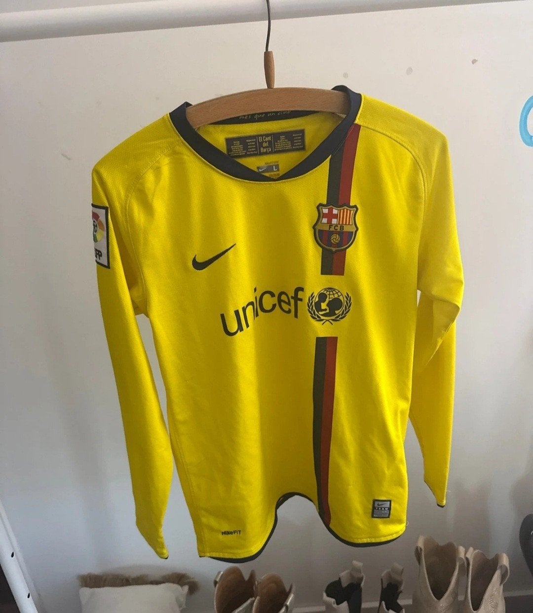 FC Barcelona 2008/09 Away Longsleeve maat kids L origineel, Ophalen of Verzenden, Nieuw, Shirt