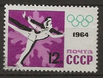Rusland 24, kunstschaatsen olympische spelen, Verzenden, Gestempeld
