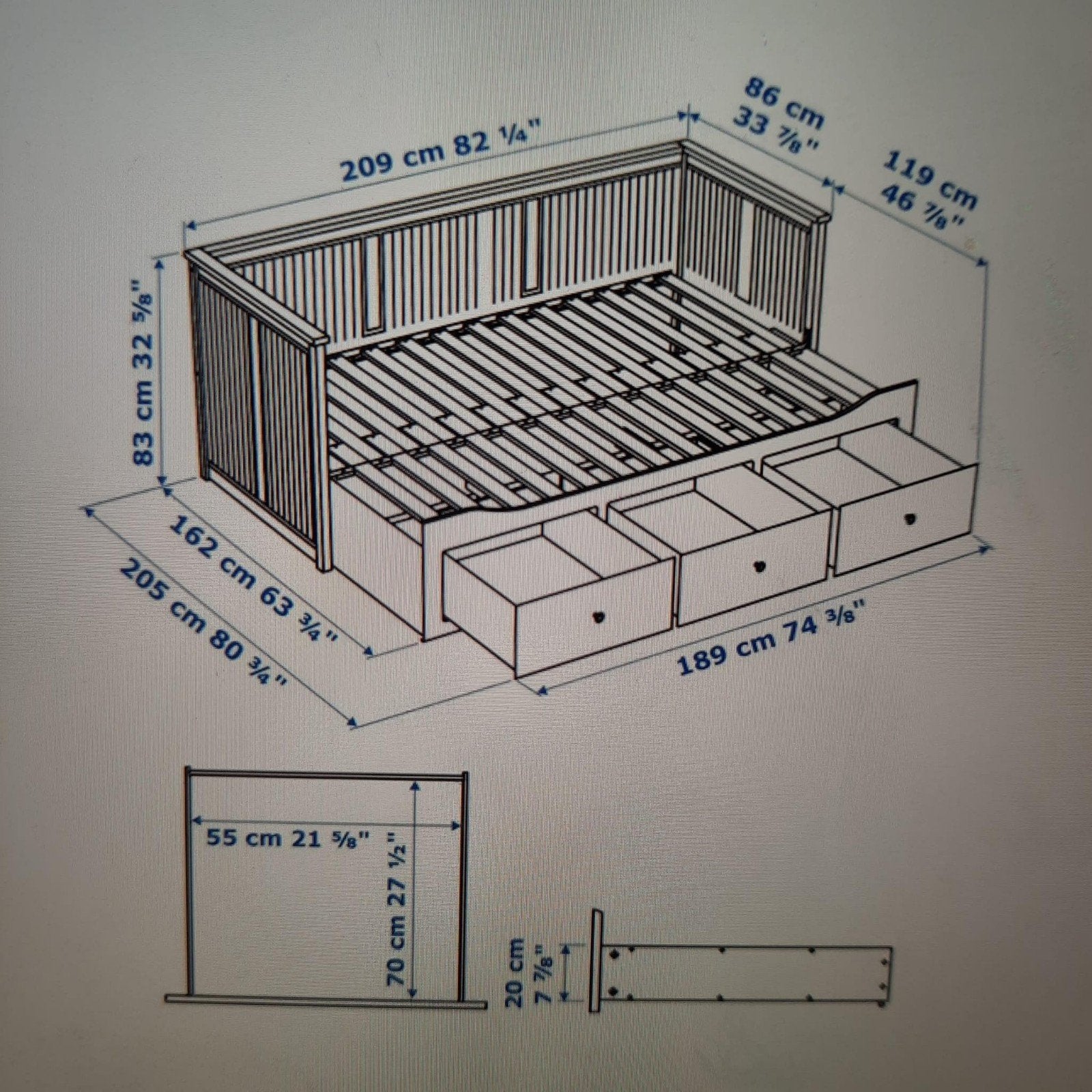 Tiener bedbank, om te bouwen tot 2 persoons, in prima staat., Ophalen, Lattenbodem, 180 cm of meer, 100 cm of meer