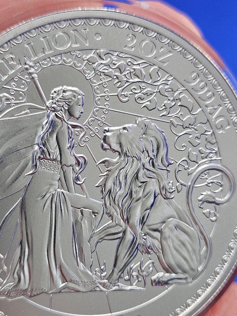 (7124) SINT HELENA   UNA AND THE LION 2022   TWO OUNCE, Ophalen of Verzenden, Losse munt, Zilver