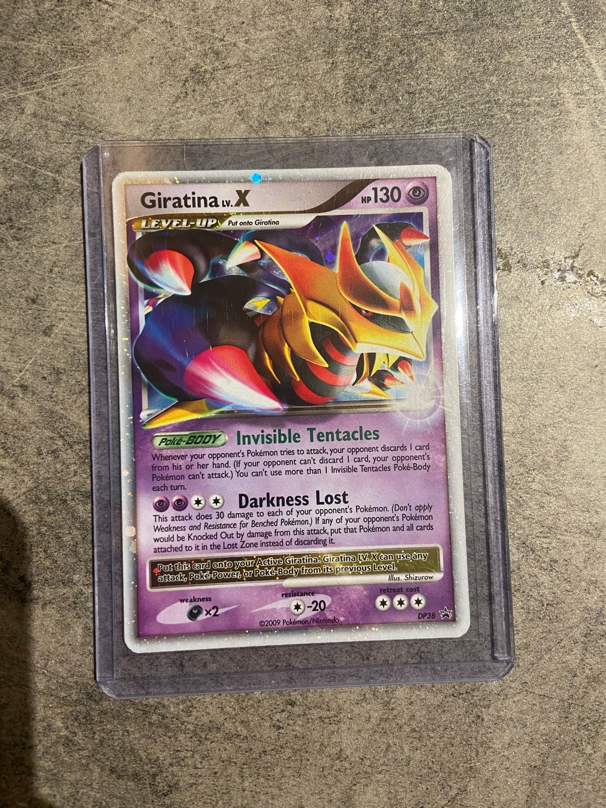 Pokémon Kaart Giratina LV.X - Zeldzaam en in goede staat, Verzenden, Nieuw, Losse kaart, Foil