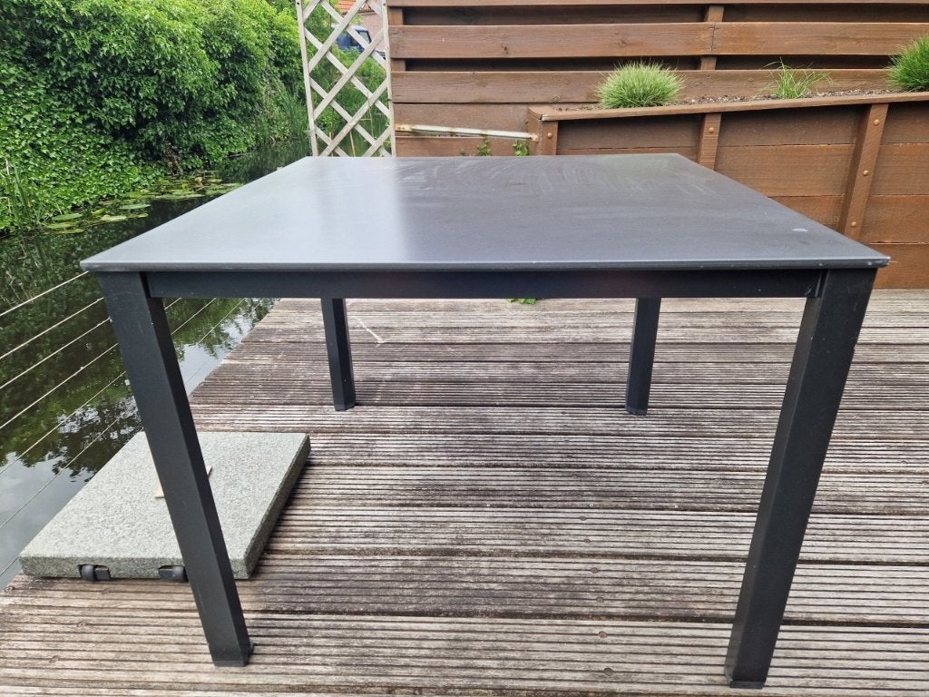 KETTLER buitentafel 90 X 90 cm X hoog 73 cm, Tuin en Terras, Tuintafels, Ophalen, Gebruikt, Vierkant, Overige materialen
