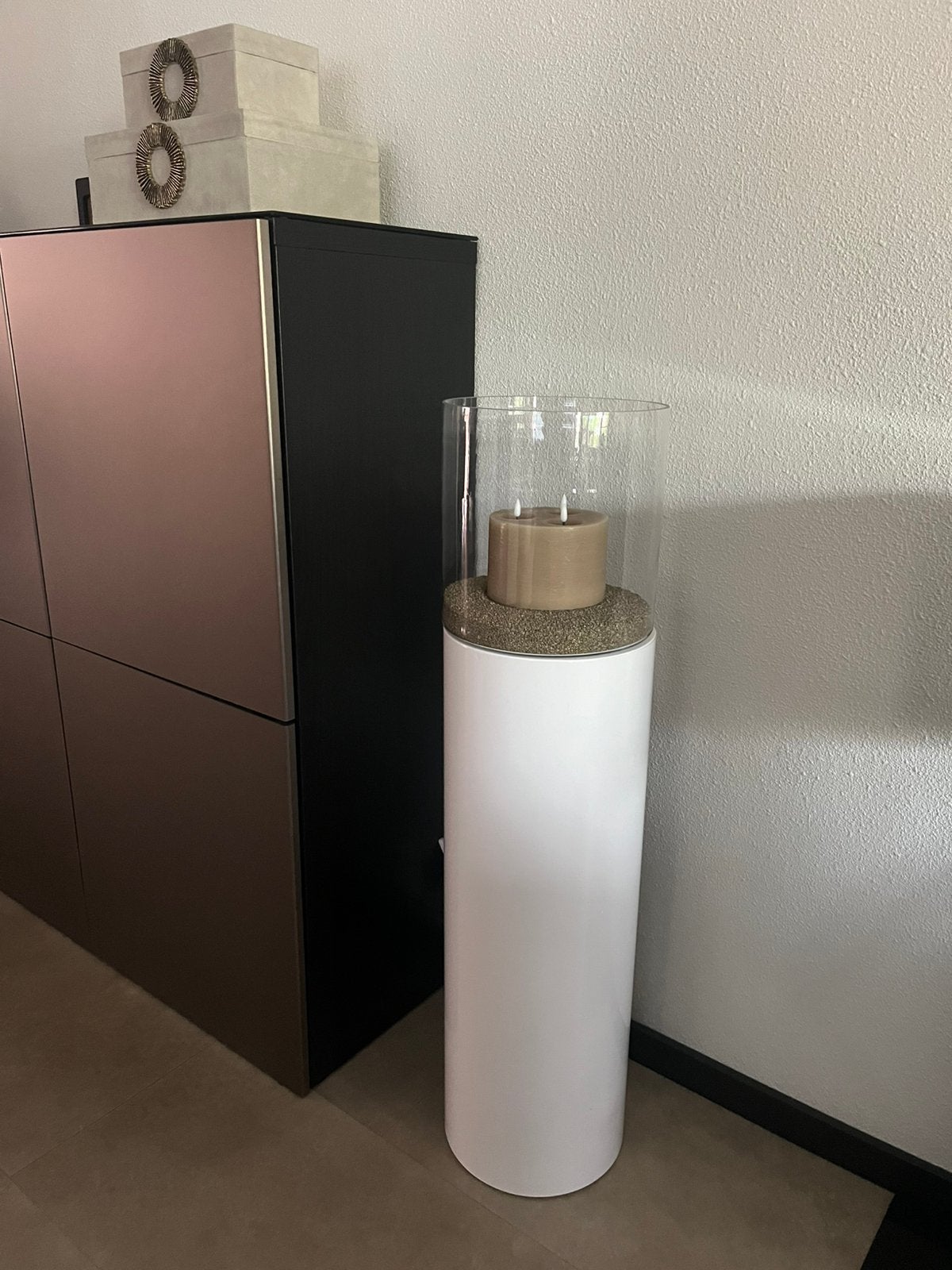 Windlicht op zuil, Huis en Inrichting, Woonaccessoires | Zuilen en Pilaren, Ophalen, Zo goed als nieuw