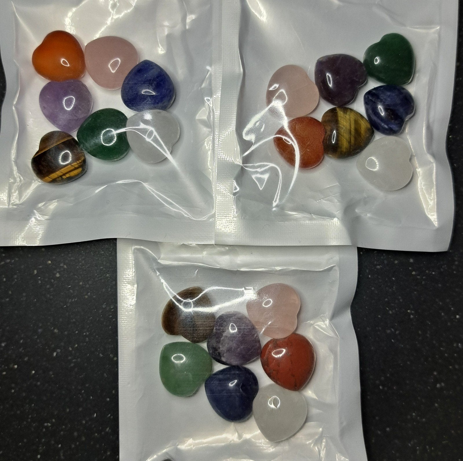 Set met 7 edelsteen hartjes edelstenen hart stenen hartje, Ophalen of Verzenden