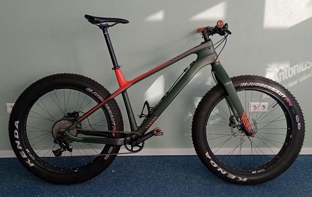 Canyon Dude CF LARGE olijf / neon oranje 26" carbon FATbike, Fietsen en Brommers, Fietsen | Mountainbikes en ATB, Gebruikt, 57 cm of meer