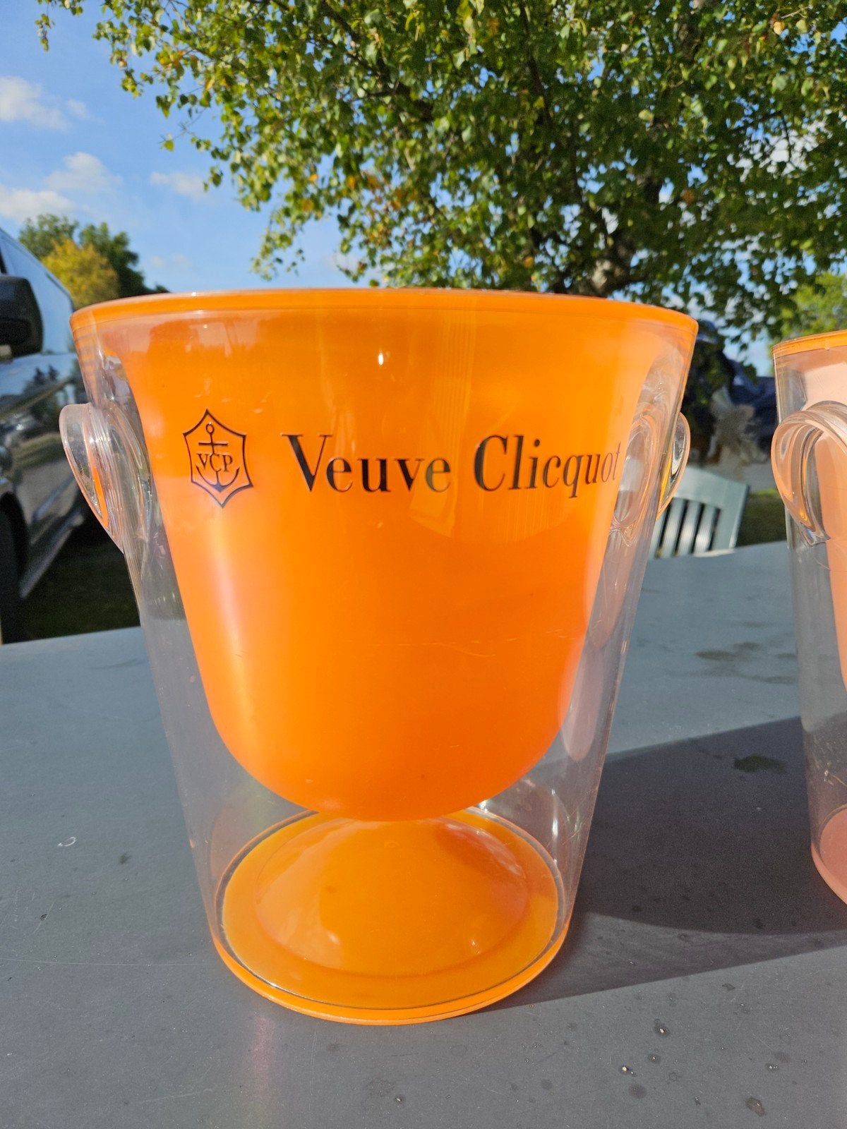 Veuve Clicquot champagne/wijnkoeler, Ophalen, Gebruikt, Kunststof, Oranje