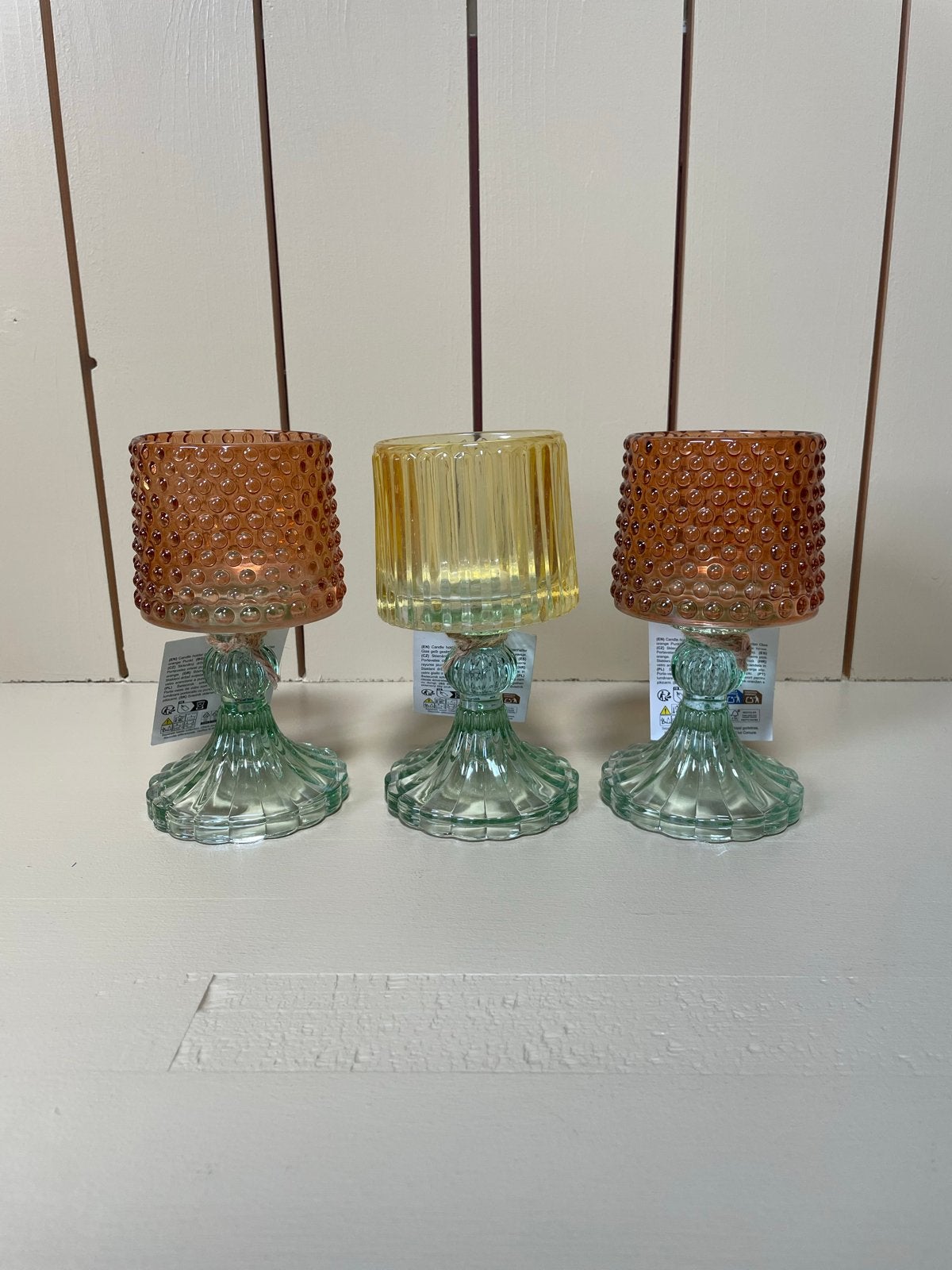 Xenos - kandelaar theelichthouder tulp - oranje geel, Nieuw, Oranje, Ophalen of Verzenden, Glas
