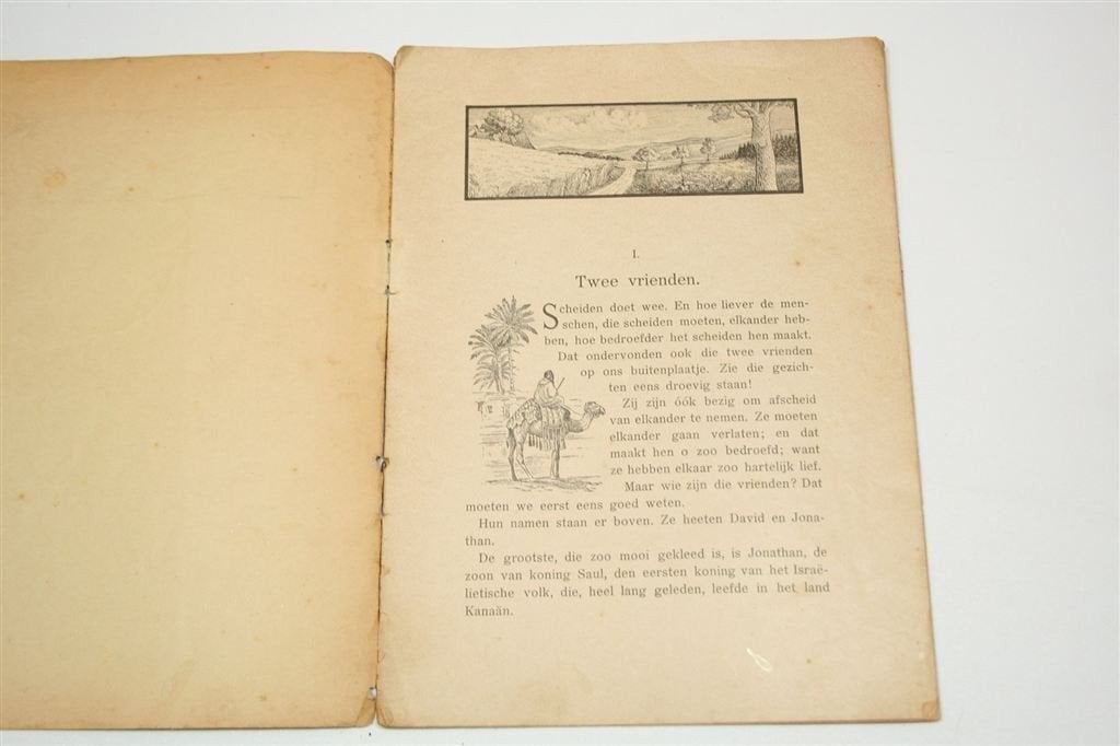 David en Jonathan — Oud Bijbels Kinderboek ca 1910, Ophalen of Verzenden