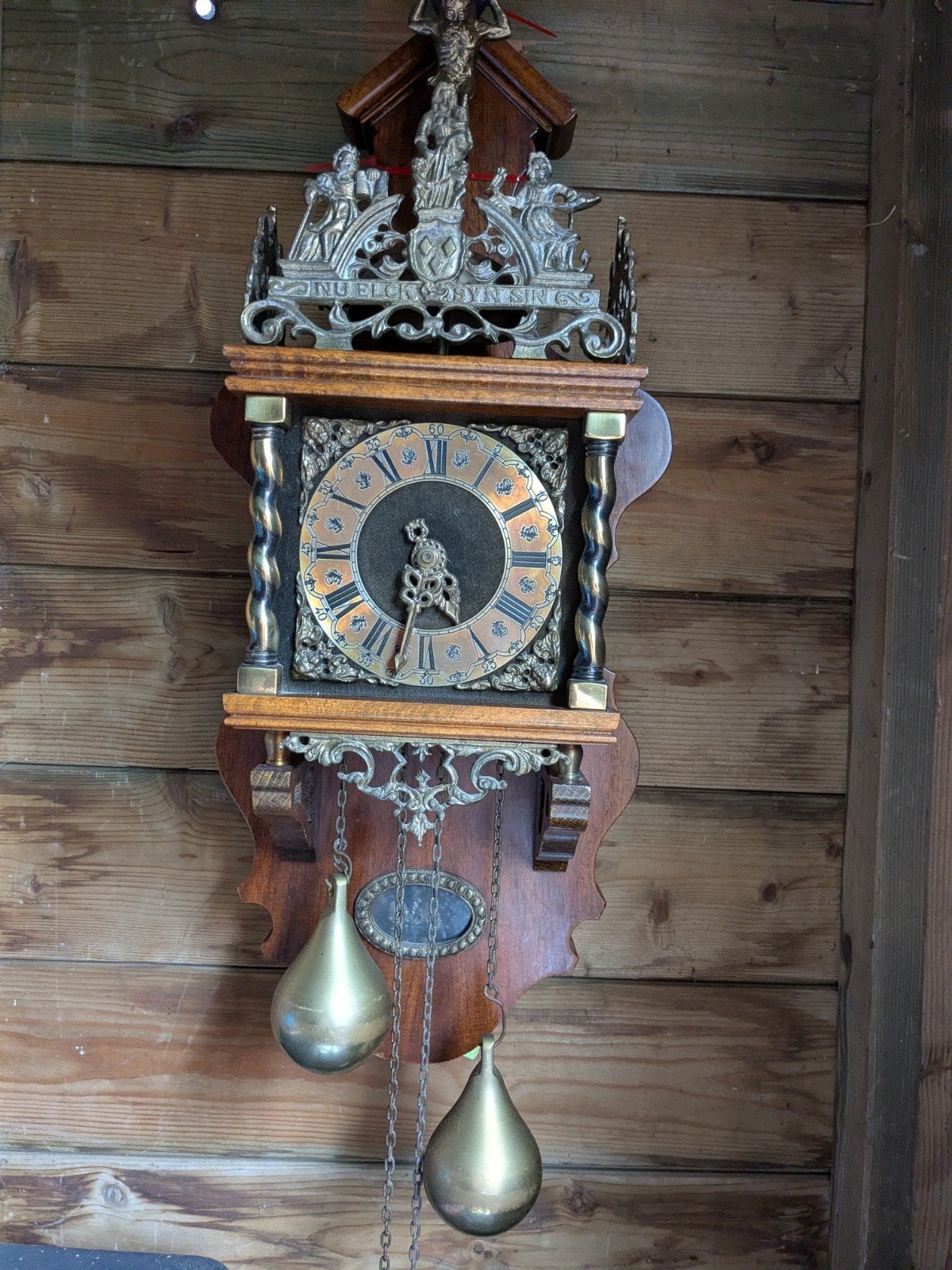 Klassieke Zaanse klok met Atlas beeldje, Antiek en Kunst, Ophalen