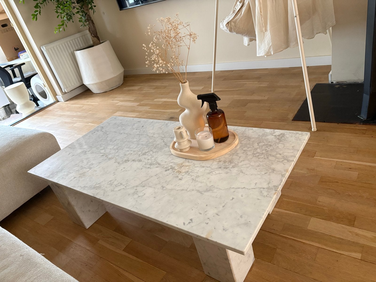 Marmeren salontafel - Gebruikt met lichte beschadigingen, Ophalen, Overige materialen, Gebruikt, 100 tot 150 cm