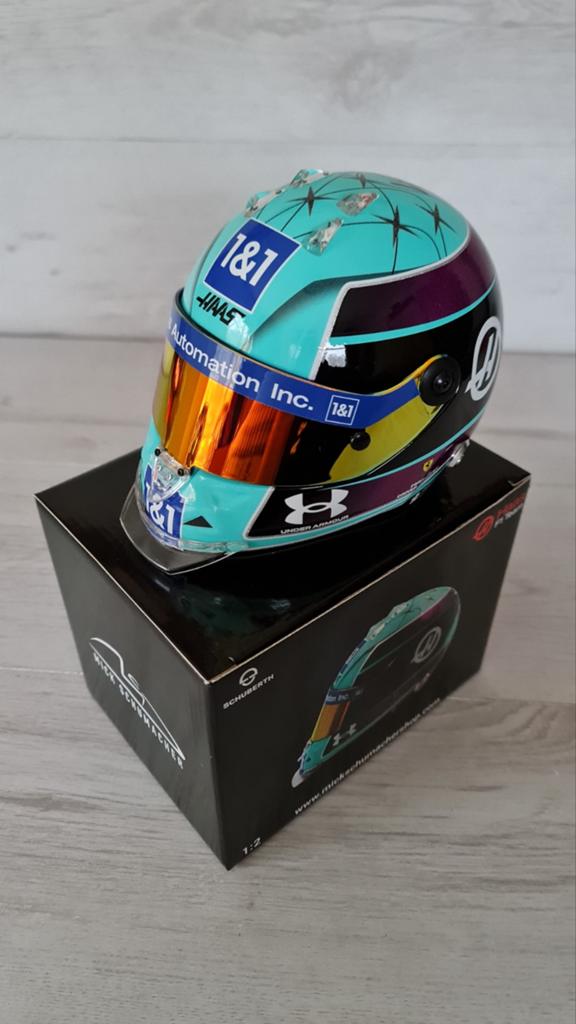 Mick Schumacher Haas f1 2022 Miami GP helm 1:2, Ophalen of Verzenden, Nieuw, Formule 1