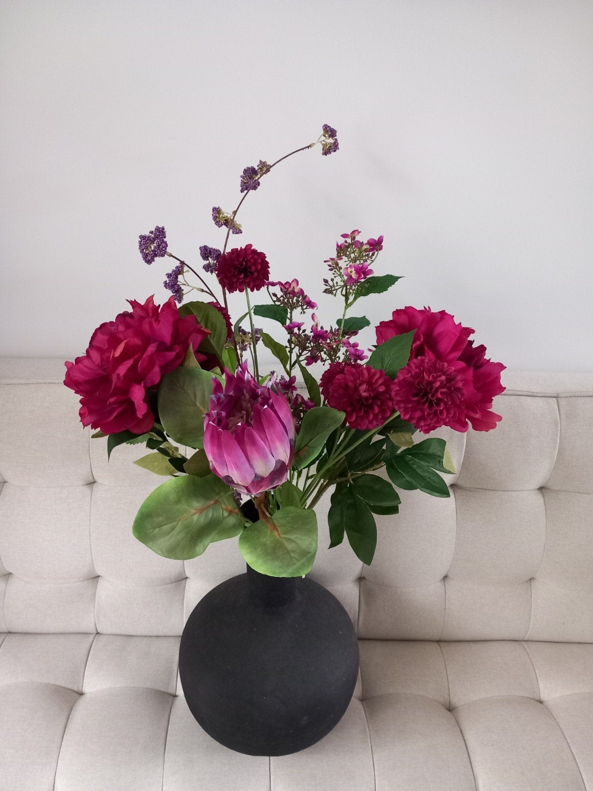 Prachtig Boeket Kunstbloemen paars, Binnen, Nieuw, Textiel, Ophalen of Verzenden