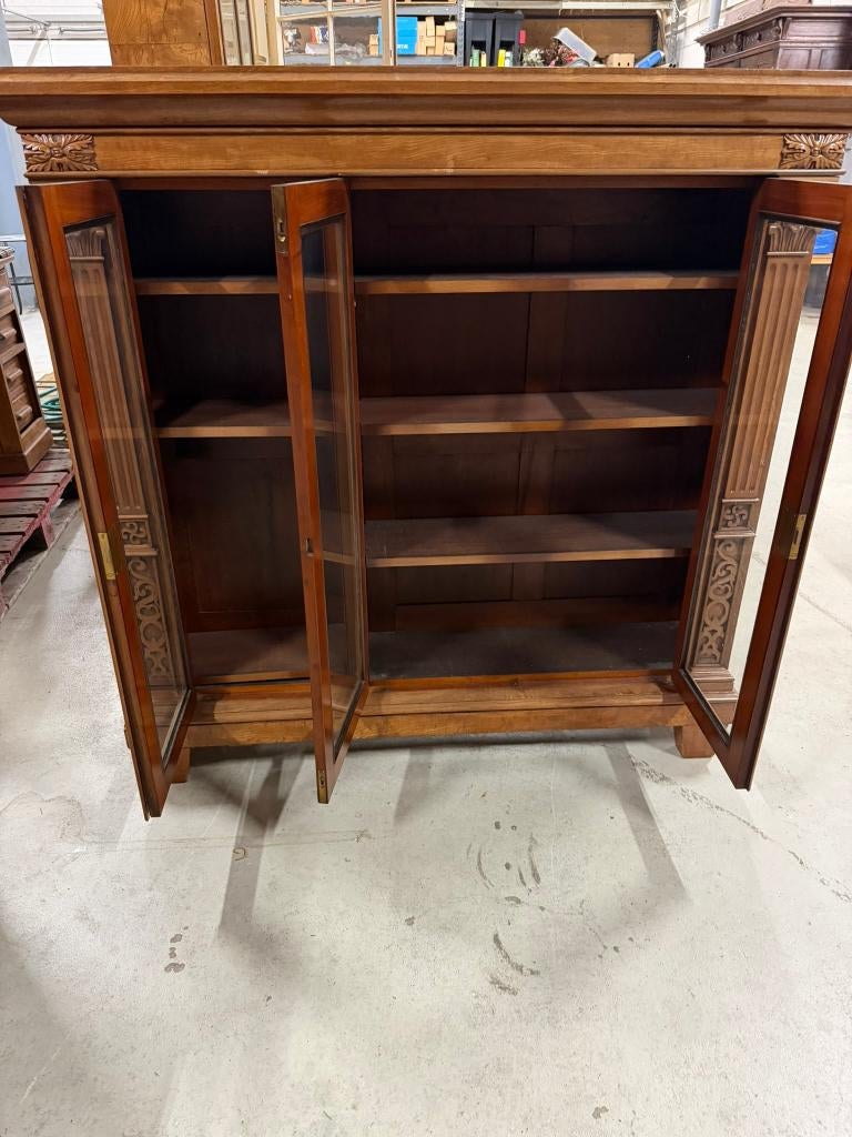 Antieke vitrinekast / boekenkast met glas - 19e eeuw, Ophalen