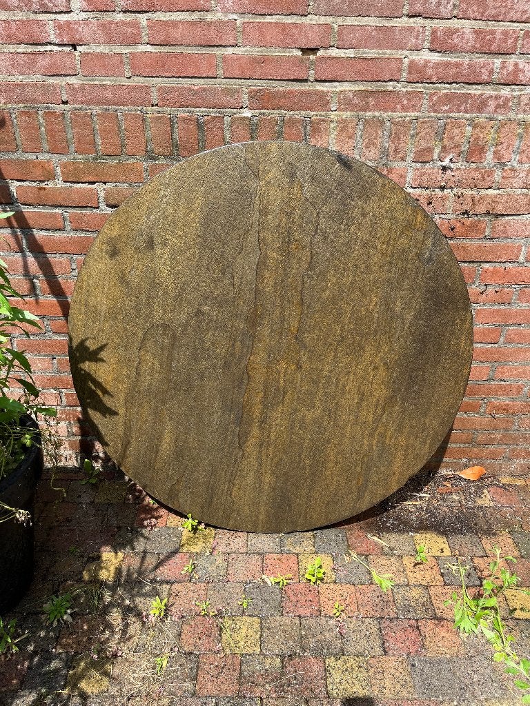Natuurstenen tafelblad, Tuin en Terras, Ophalen, Gebruikt, Rond, Overige materialen