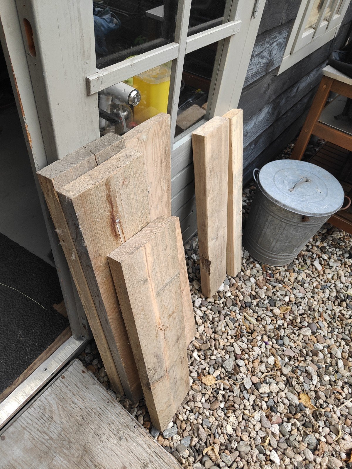 Reststukken steigerhout voor diverse projecten, Ophalen, Gebruikt, 25 tot 50 mm, Plank