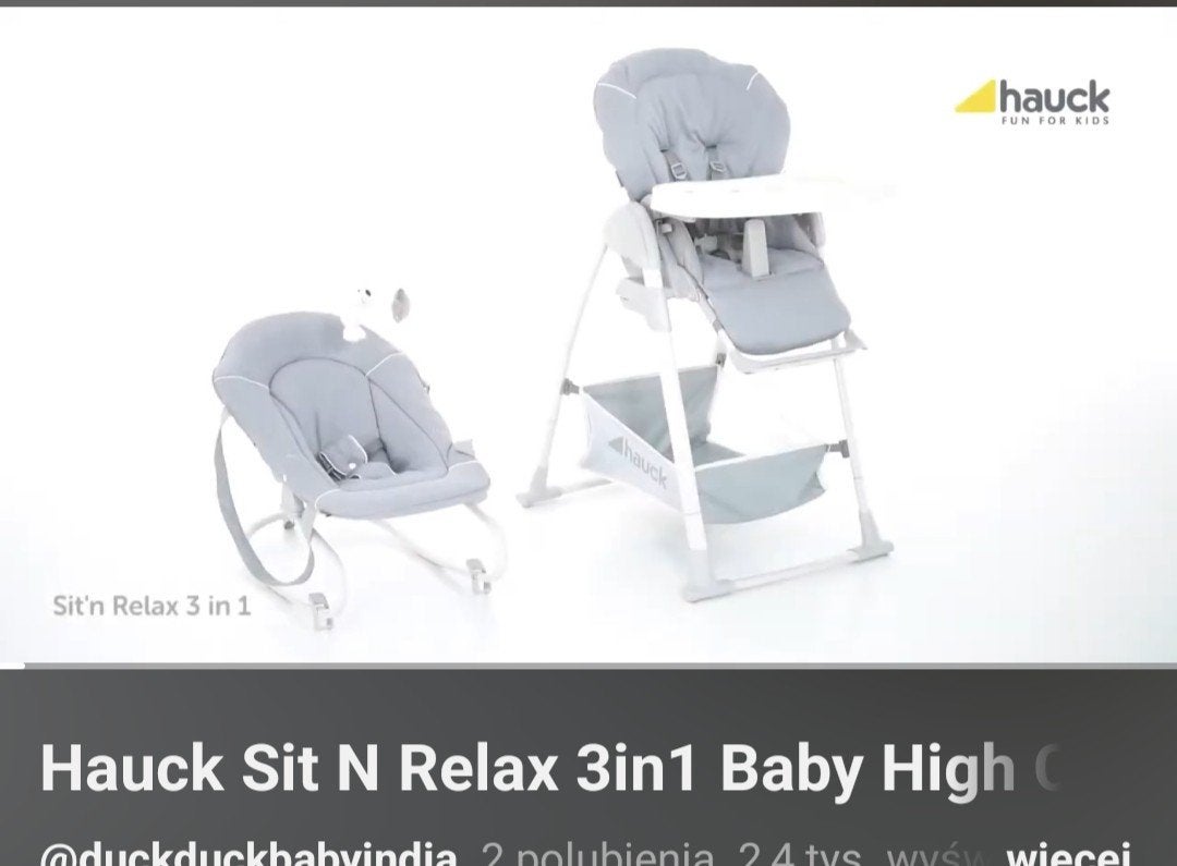 Hauck Sit N Relax 3in1 Baby High Chair, Kinderen en Baby's, Ophalen, Zo goed als nieuw, Meegroeistoel, Afneembaar eetblad