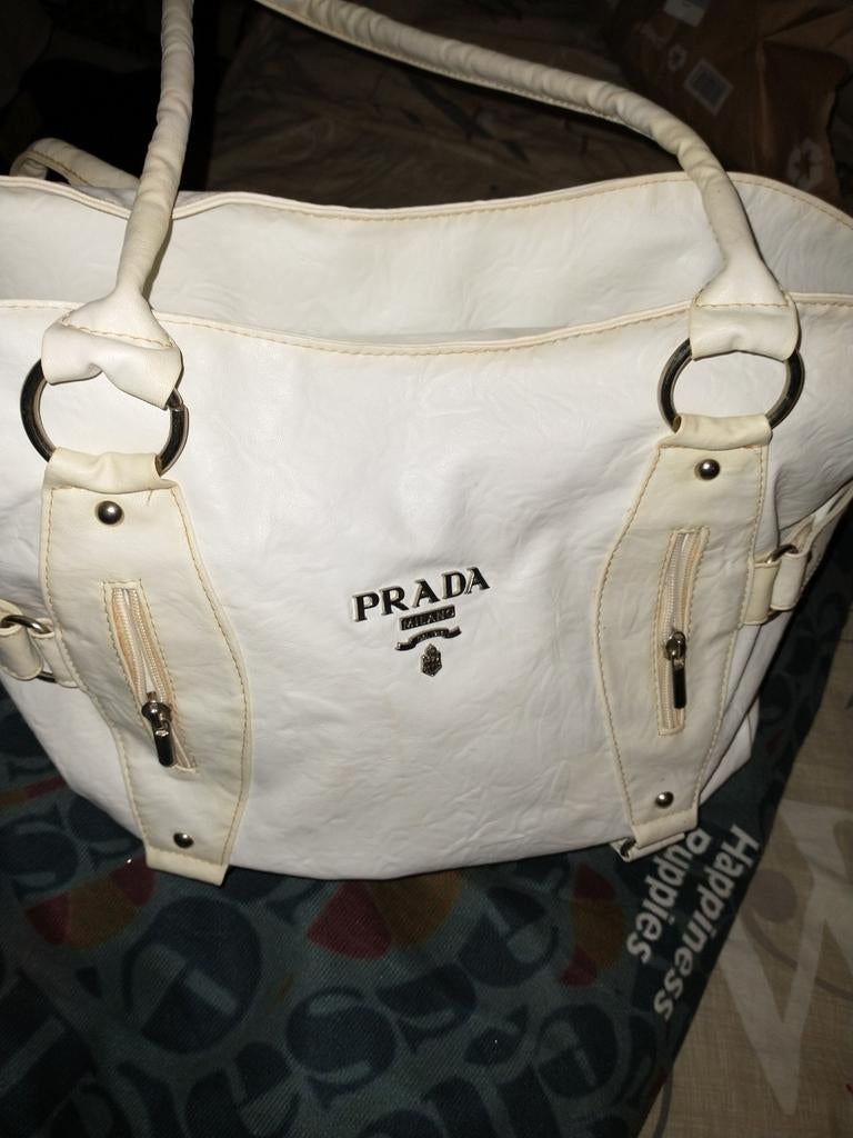 Prada Milano Dames Tas wahtsap 0613205017, Ophalen of Verzenden, Gebruikt, Wit, Handtas