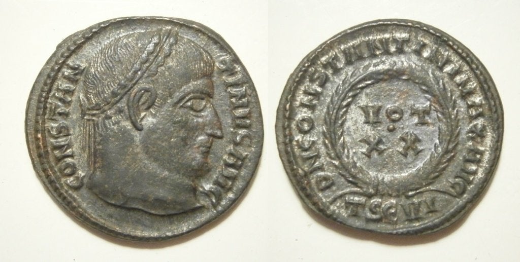 Romeinse munt Constantinus I Follis DN CONSTANTINI MAX AVG, Postzegels en Munten, Munten | Europa | Niet-Euromunten, Losse munt