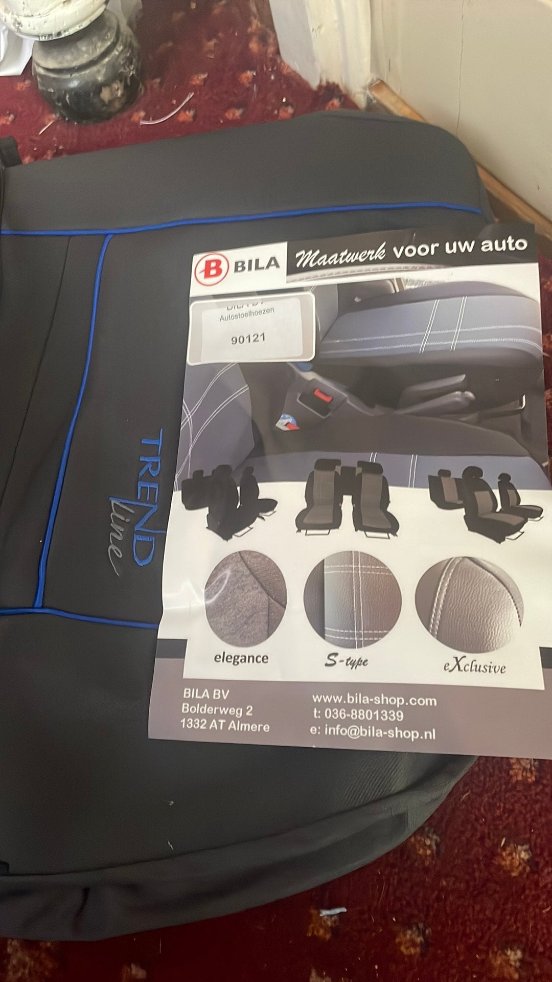 Auto stoelhoezen bila grijs met blaiw, Auto diversen, Autohoezen, Ophalen of Verzenden, Nieuw