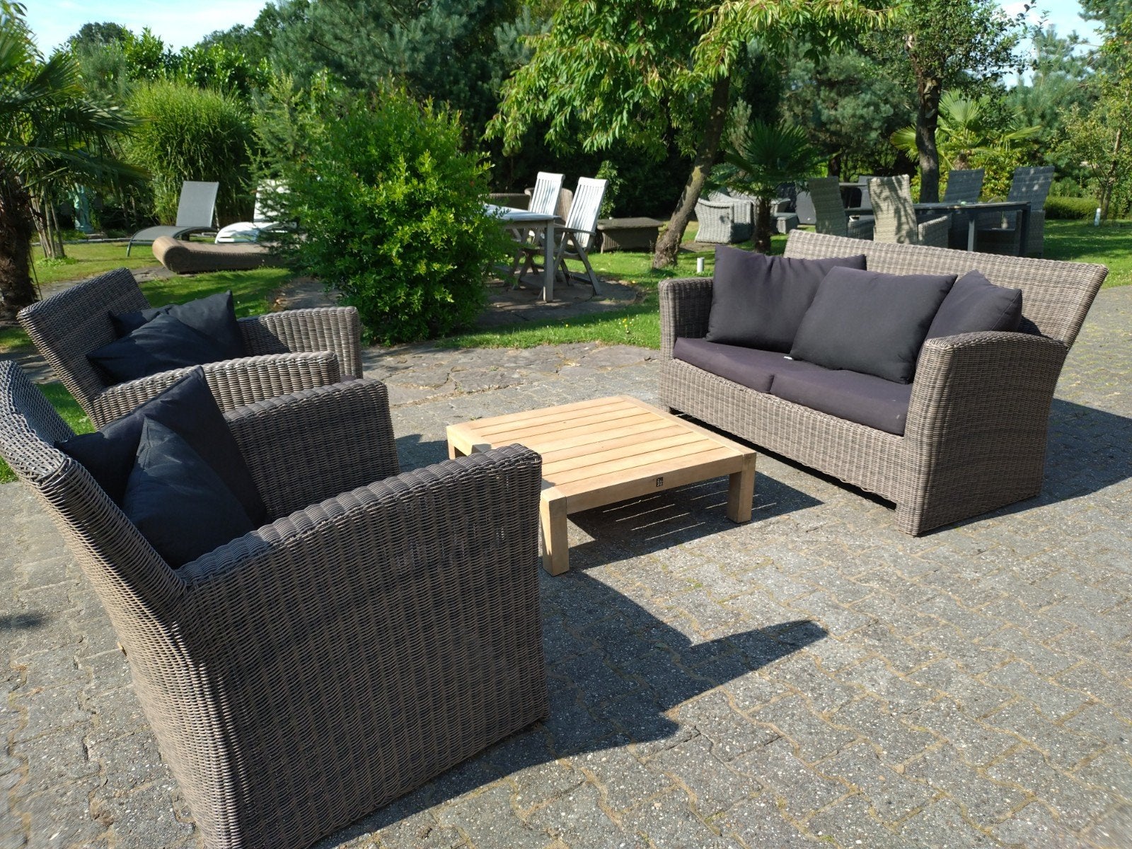 Mooie Bellagio loungeset, Ophalen, Gebruikt, Wicker, Bank