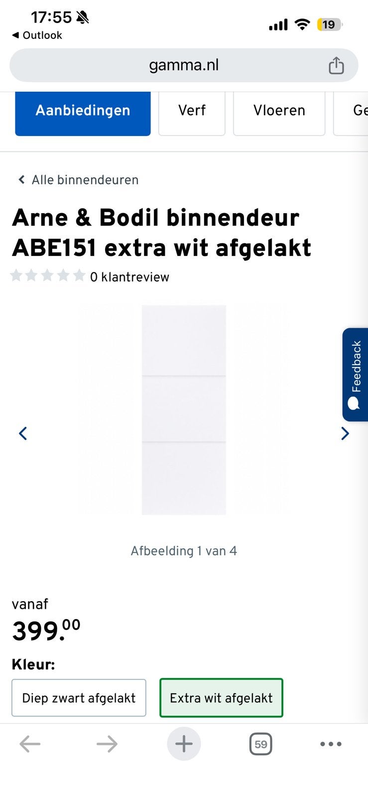 Nieuwe opdekdeur Arne & Bodil 219 bij 85 cm, Ophalen of Verzenden, Zo goed als nieuw, Binnendeur, 200 tot 215 cm