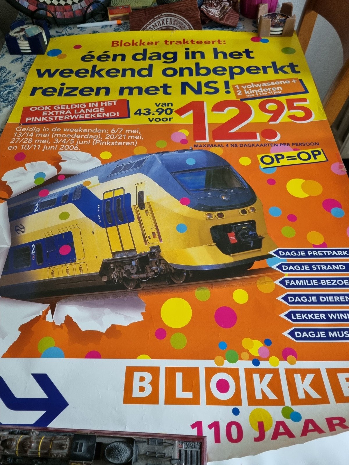 Nederlandse Spoorwegen:  actie vanwege 110 jaar Blokker., Ophalen of Verzenden, Gebruikt, Trein, Overige typen
