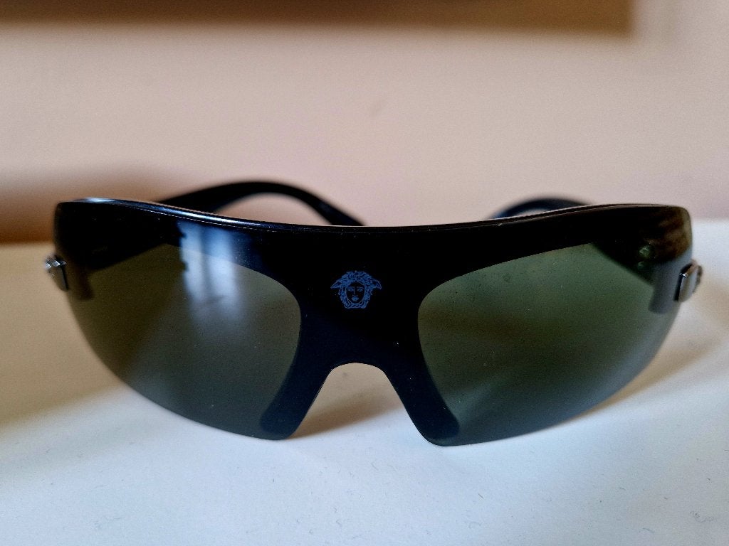 VERSACE zonnebril zwart '90s 4033-V GB 1/71, Zonnebril, Zwart, Gianni Versace, Ophalen of Verzenden