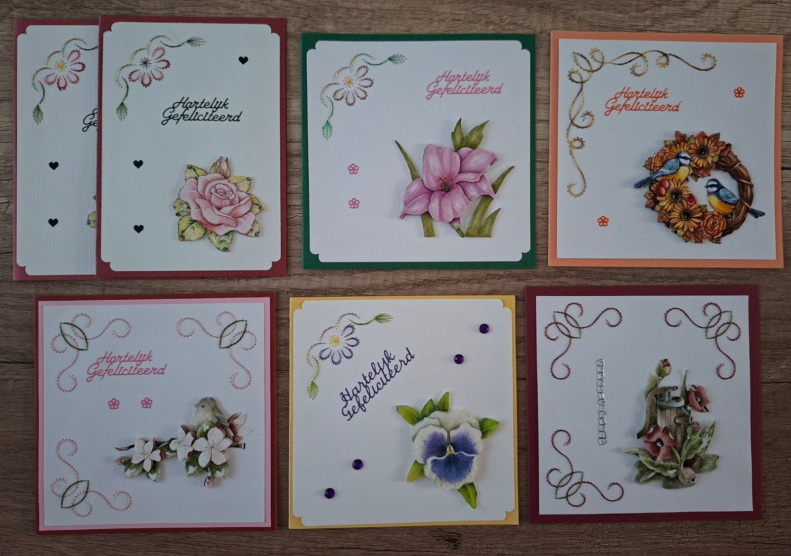 7 Geborduurde 3D Verjaardags Wenskaarten, Ophalen In Gemert, Ophalen, Nieuw, Overige thema's