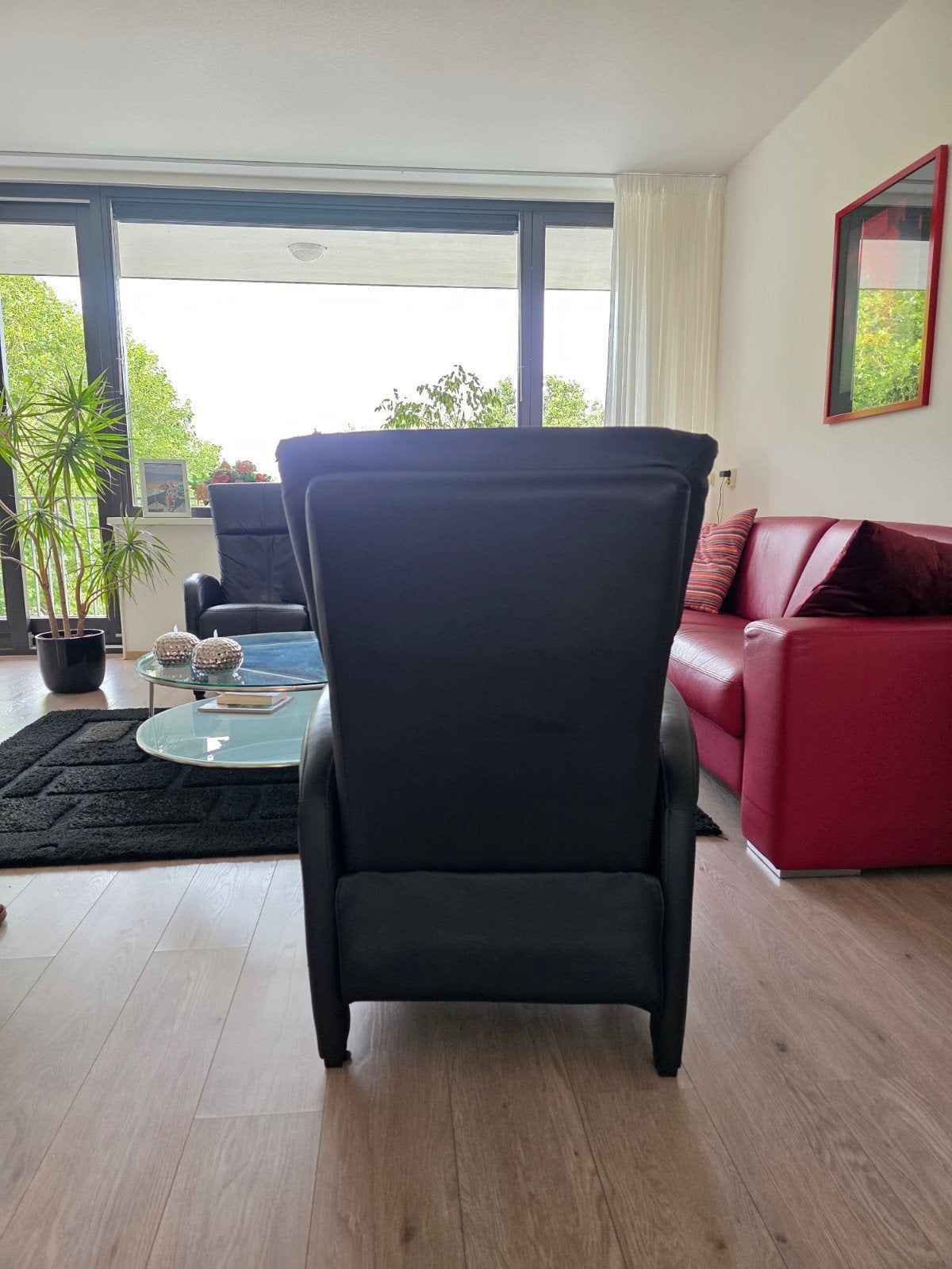 Foto 7 van Relaxfauteuil van Echt Leer - Zwart