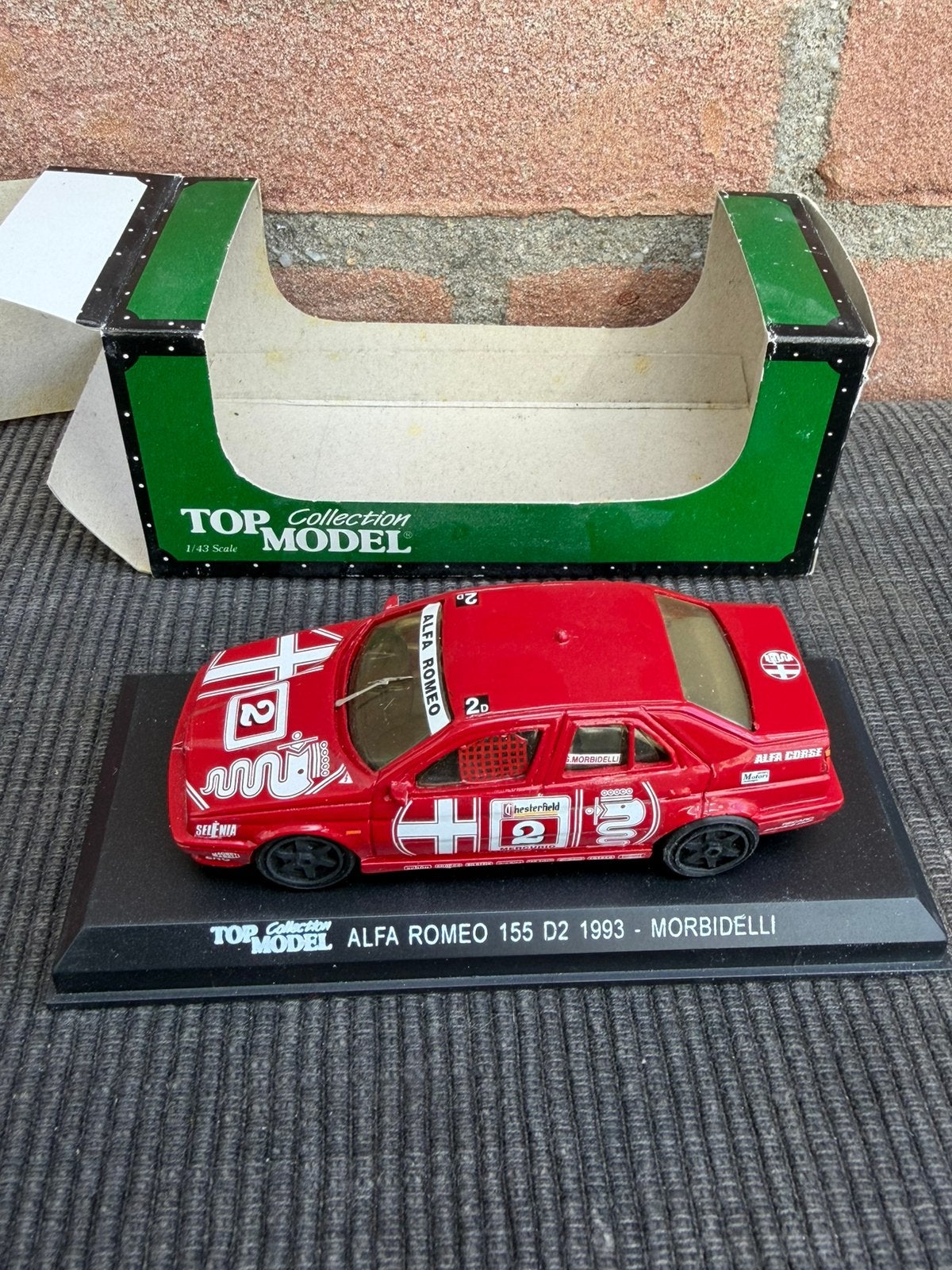 1:43 Top model Alfa Romeo 155 D2 #2 Morbidelli, Hobby en Vrije tijd, Ophalen of Verzenden, Zo goed als nieuw, Auto, Overige merken