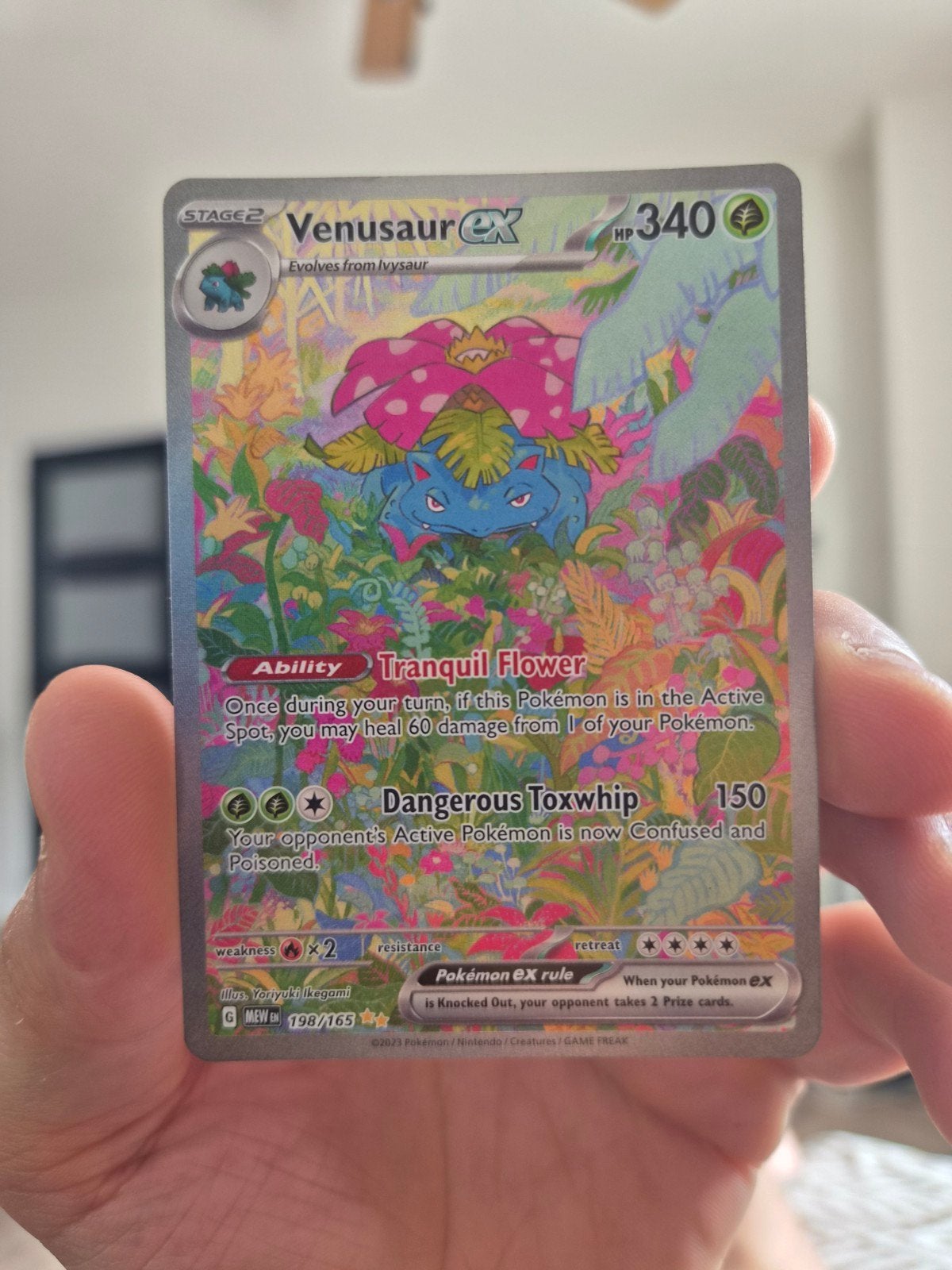 Venusaur ex 198/165 Full Art Pokémon kaart, Ophalen of Verzenden, Zo goed als nieuw, Losse kaart