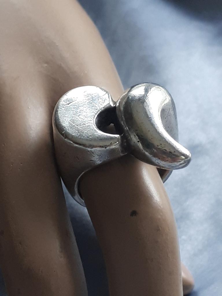 Jaren '60 à '70 Modernistische Zilveren Ring. Maat 16,5, Sieraden, Tassen en Uiterlijk, Ophalen of Verzenden, Zilver, Ring