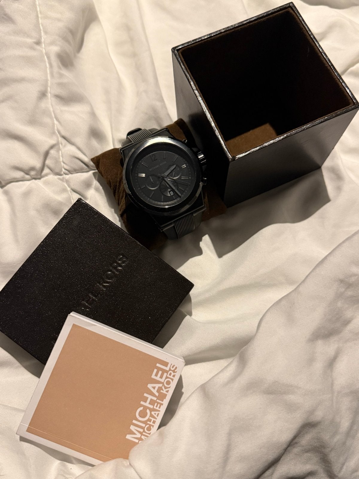Michael Kors Herenhorloge - Zwart, Zo goed als nieuw, Overige merken, Staal, Polshorloge, Ophalen of Verzenden